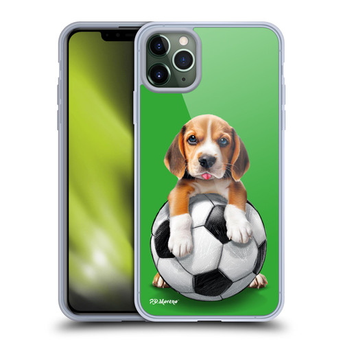 P.D. Moreno Sport Puppies Beagle Soccer Soft Gel Case for Apple iPhone 11 Pro Max