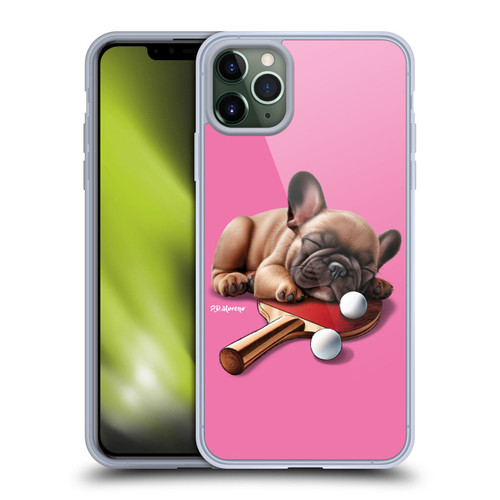 P.D. Moreno Sport Puppies French Bulldog Ping Pong Soft Gel Case for Apple iPhone 11 Pro Max