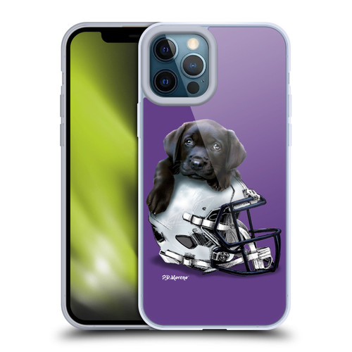 P.D. Moreno Sport Puppies Black Labrador Football Helmet Soft Gel Case for Apple iPhone 12 Pro Max