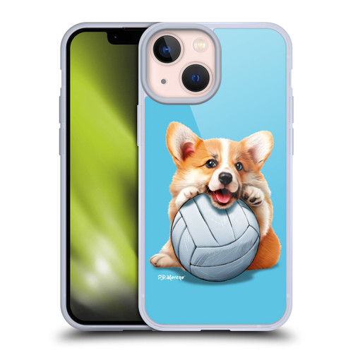 P.D. Moreno Sport Puppies Corgi Volleyball Soft Gel Case for Apple iPhone 13 Mini