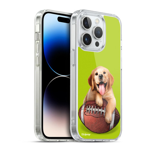 P.D. Moreno Sport Puppies Golden Retriever Football Soft Gel Case for Apple iPhone 13 Pro & MagSafe