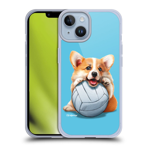 P.D. Moreno Sport Puppies Corgi Volleyball Soft Gel Case for Apple iPhone 14