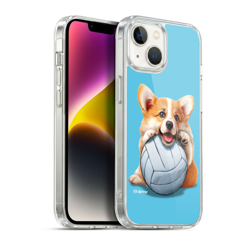 P.D. Moreno Sport Puppies Corgi Volleyball Soft Gel Case for Apple iPhone 14