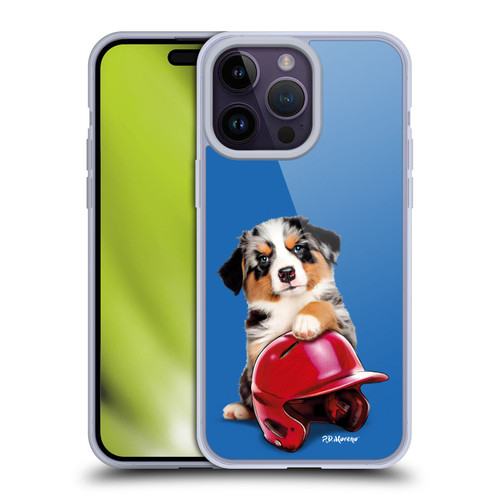 P.D. Moreno Sport Puppies Australian Shepherd Helmet Soft Gel Case for Apple iPhone 14 Pro Max