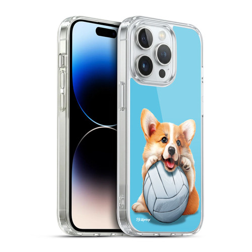 P.D. Moreno Sport Puppies Corgi Volleyball Soft Gel Case for Apple iPhone 14 Pro & MagSafe
