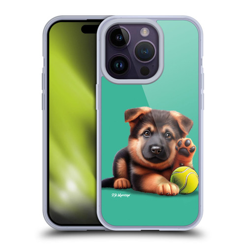 P.D. Moreno Sport Puppies German Shepherd Tennis Soft Gel Case for Apple iPhone 14 Pro