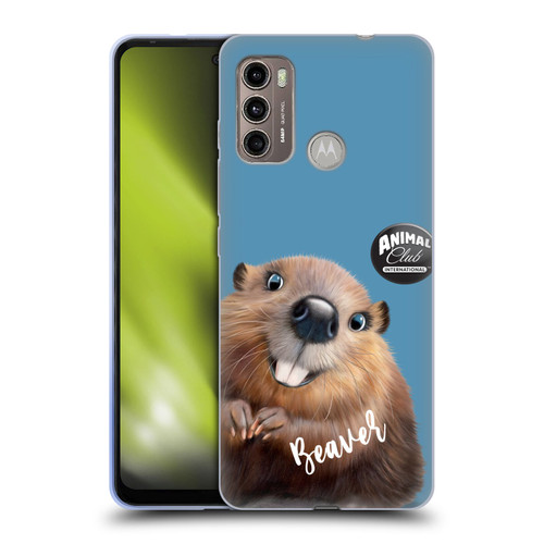 Animal Club International Faces Beaver Soft Gel Case for Motorola Moto G60 / Moto G40 Fusion