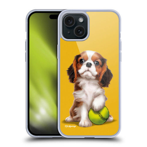 P.D. Moreno Sport Puppies Cavalier King Charles Baseball Soft Gel Case for Apple iPhone 15 Plus