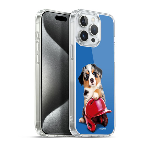 P.D. Moreno Sport Puppies Australian Shepherd Helmet Soft Gel Case for Apple iPhone 15 Pro Max & MagSafe