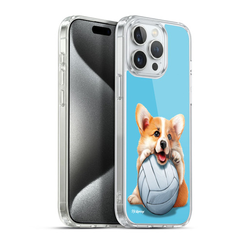 P.D. Moreno Sport Puppies Corgi Volleyball Soft Gel Case for Apple iPhone 15 Pro Max & MagSafe