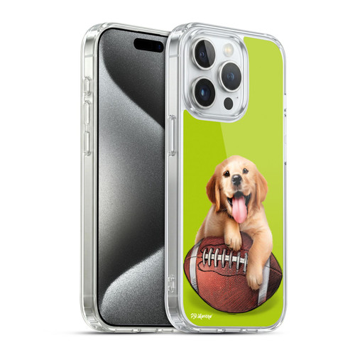 P.D. Moreno Sport Puppies Golden Retriever Football Soft Gel Case for Apple iPhone 15 Pro & MagSafe