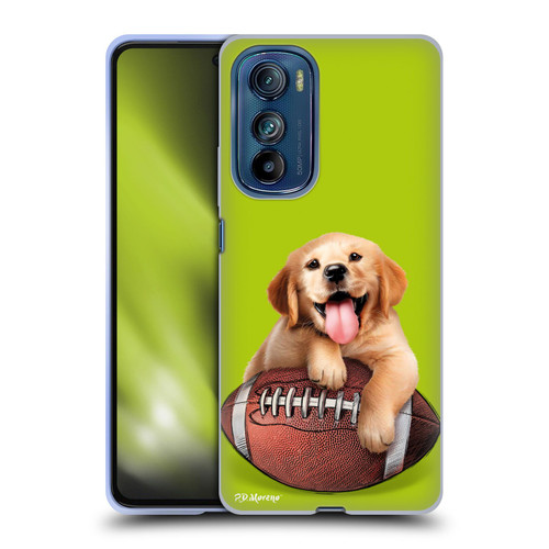 P.D. Moreno Sport Puppies Golden Retriever Football Soft Gel Case for Motorola Edge 30