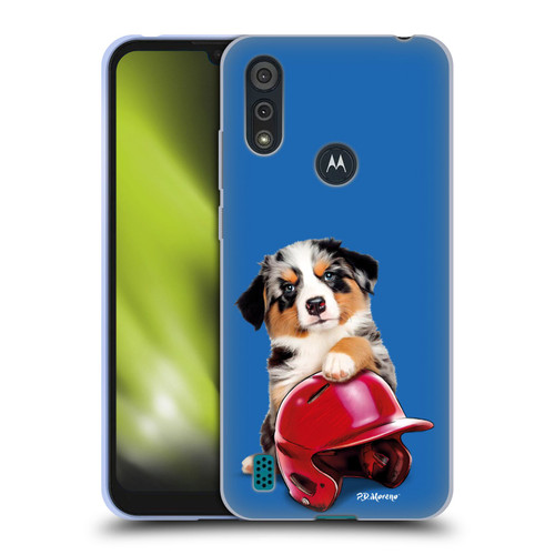 P.D. Moreno Sport Puppies Australian Shepherd Helmet Soft Gel Case for Motorola Moto E6s (2020)