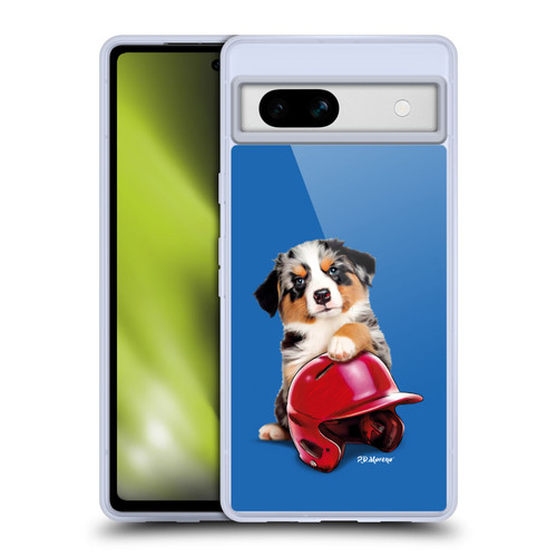 P.D. Moreno Sport Puppies Australian Shepherd Helmet Soft Gel Case for Google Pixel 7a