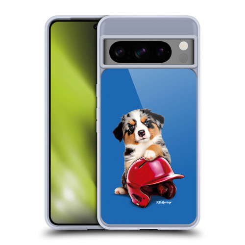 P.D. Moreno Sport Puppies Australian Shepherd Helmet Soft Gel Case for Google Pixel 8 Pro
