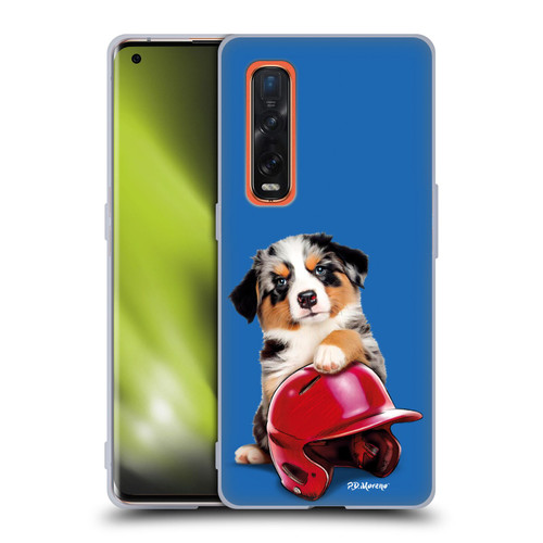 P.D. Moreno Sport Puppies Australian Shepherd Helmet Soft Gel Case for OPPO Find X2 Pro 5G