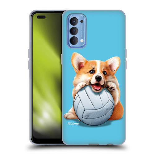 P.D. Moreno Sport Puppies Corgi Volleyball Soft Gel Case for OPPO Reno 4 5G