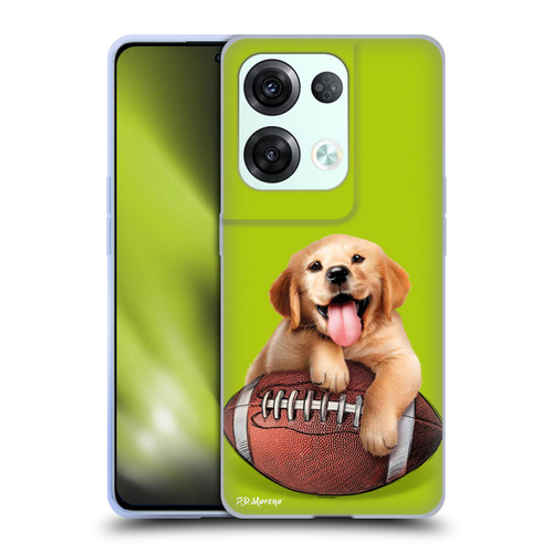 P.D. Moreno Sport Puppies Golden Retriever Football Soft Gel Case for OPPO Reno8 Pro