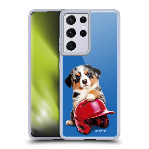 P.D. Moreno Sport Puppies Australian Shepherd Helmet Soft Gel Case for Samsung Galaxy S21 Ultra 5G