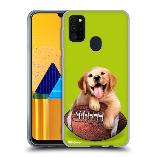 P.D. Moreno Sport Puppies Golden Retriever Football Soft Gel Case for Samsung Galaxy M30s (2019)/M21 (2020)