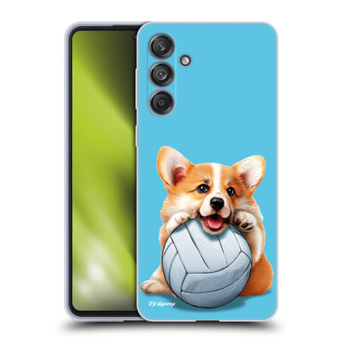 P.D. Moreno Sport Puppies Corgi Volleyball Soft Gel Case for Samsung Galaxy M55 5G