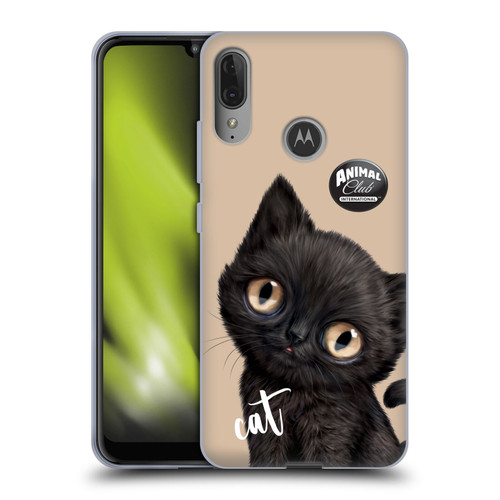 Animal Club International Faces Black Cat Soft Gel Case for Motorola Moto E6 Plus