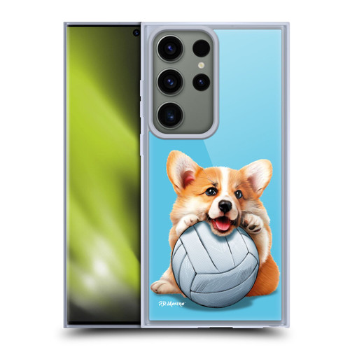 P.D. Moreno Sport Puppies Corgi Volleyball Soft Gel Case for Samsung Galaxy S23 Ultra 5G