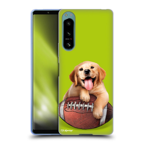 P.D. Moreno Sport Puppies Golden Retriever Football Soft Gel Case for Sony Xperia 5 IV