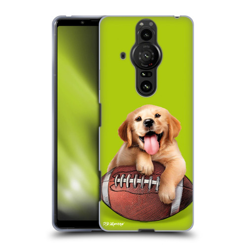 P.D. Moreno Sport Puppies Golden Retriever Football Soft Gel Case for Sony Xperia Pro-I