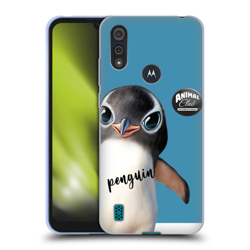 Animal Club International Faces Penguin Soft Gel Case for Motorola Moto E6s (2020)