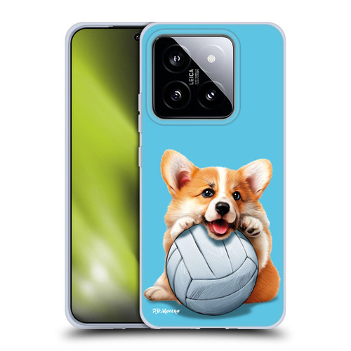 P.D. Moreno Sport Puppies Corgi Volleyball Soft Gel Case for Xiaomi 14