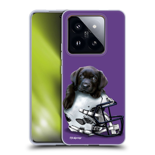 P.D. Moreno Sport Puppies Black Labrador Football Helmet Soft Gel Case for Xiaomi 14 Pro