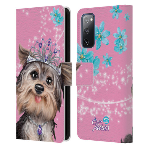 Animal Club International Royal Faces Yorkie Leather Book Wallet Case Cover For Samsung Galaxy S20 FE / 5G