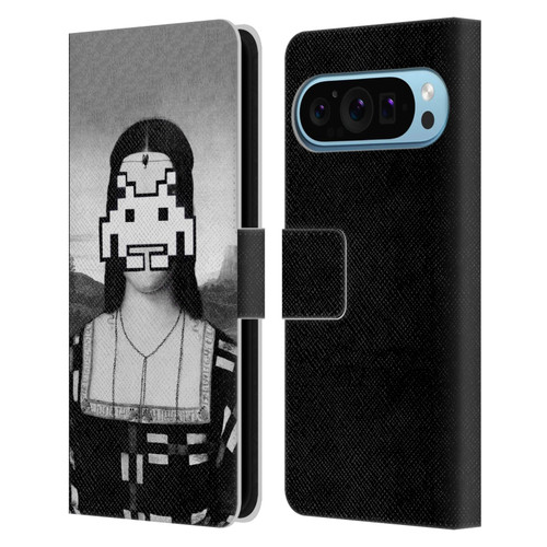 LouiJoverArt Black And White Renaissance Invaders Leather Book Wallet Case Cover For Google Pixel 9 / Pixel 9 Pro