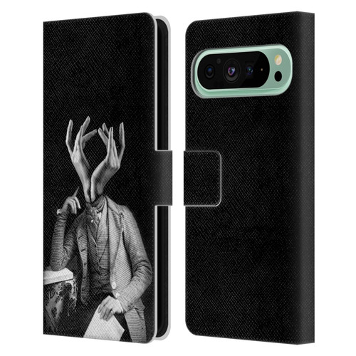 LouiJoverArt Black And White Sensitive Man Leather Book Wallet Case Cover For Google Pixel 9 Pro XL