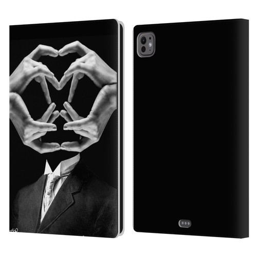 LouiJoverArt Black And White Mr Handy Man Leather Book Wallet Case Cover For Apple iPad Pro 11 M4 2024