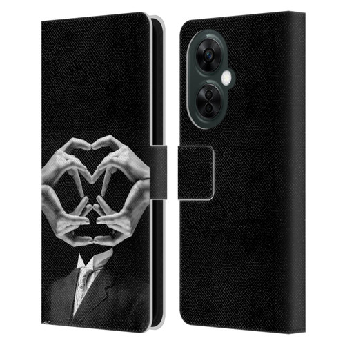 LouiJoverArt Black And White Mr Handy Man Leather Book Wallet Case Cover For OnePlus Nord CE 3 Lite 5G