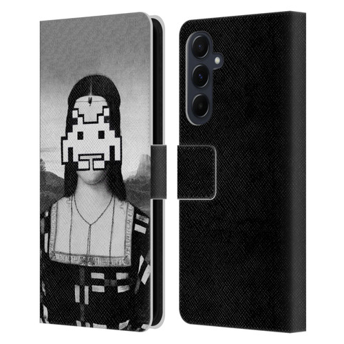 LouiJoverArt Black And White Renaissance Invaders Leather Book Wallet Case Cover For Samsung Galaxy A55 5G