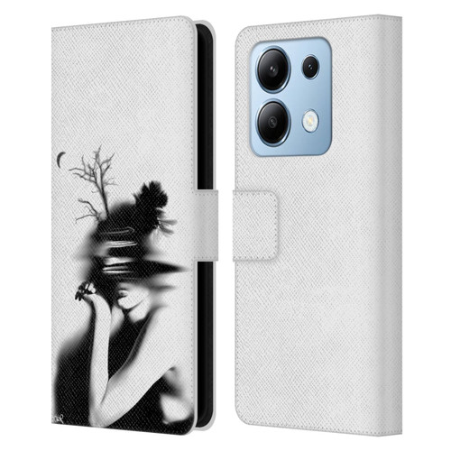 LouiJoverArt Black And White The Mystery Of Never Leather Book Wallet Case Cover For Xiaomi Redmi Note 13/13 Pro 5G