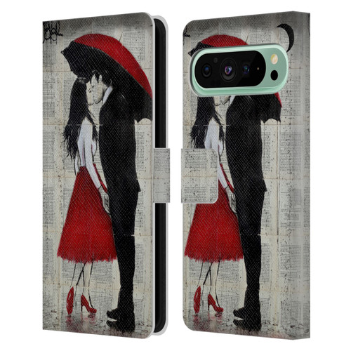 LouiJoverArt Red Ink A New Kiss Leather Book Wallet Case Cover For Google Pixel 9 Pro XL