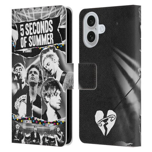 5 Seconds of Summer Posters Torn Papers 1 Leather Book Wallet Case Cover For Apple iPhone 16