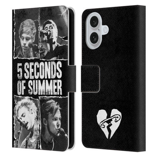 5 Seconds of Summer Posters Torn Papers 2 Leather Book Wallet Case Cover For Apple iPhone 16