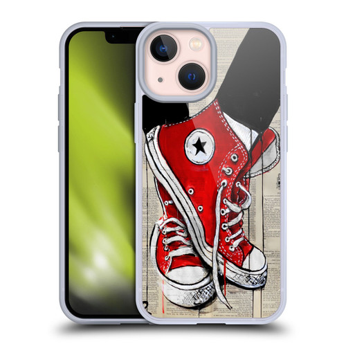LouiJoverArt Red Ink Shoes Soft Gel Case for Apple iPhone 13 Mini
