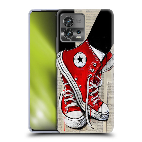 LouiJoverArt Red Ink Shoes Soft Gel Case for Motorola Moto Edge 30 Fusion