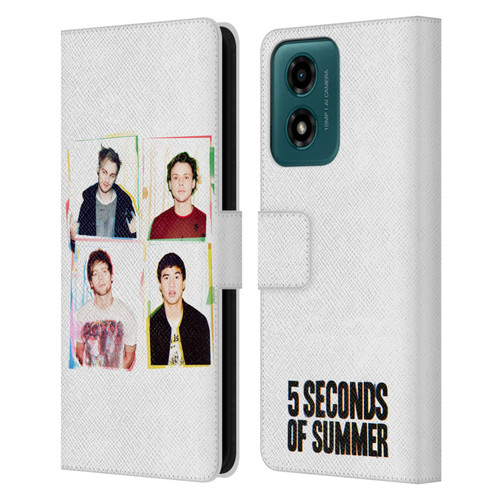 5 Seconds of Summer Posters Polaroid Leather Book Wallet Case Cover For Motorola Moto G04/G04s/G24 4G