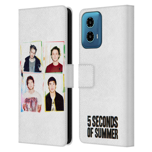 5 Seconds of Summer Posters Polaroid Leather Book Wallet Case Cover For Motorola Moto G34 5G