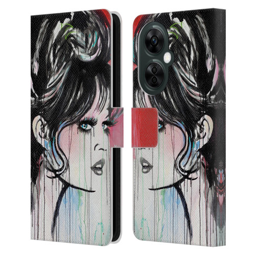 LouiJoverArt Red Ink God Created Woman Leather Book Wallet Case Cover For OnePlus Nord CE 3 Lite 5G