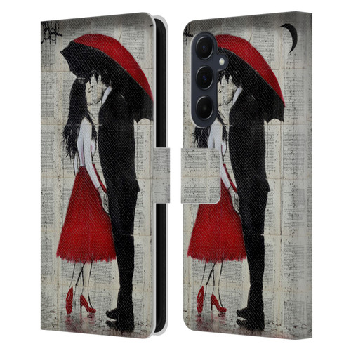 LouiJoverArt Red Ink A New Kiss Leather Book Wallet Case Cover For Samsung Galaxy A55 5G