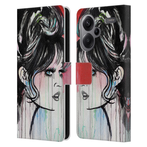 LouiJoverArt Red Ink God Created Woman Leather Book Wallet Case Cover For Xiaomi Redmi Note 13 Pro Plus 5G