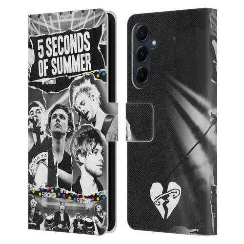 5 Seconds of Summer Posters Torn Papers 1 Leather Book Wallet Case Cover For Samsung Galaxy A55 5G